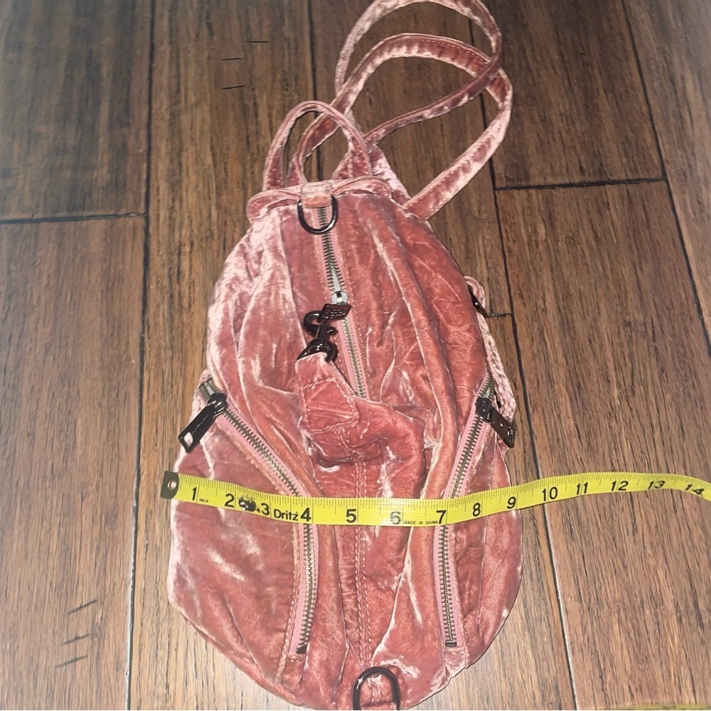 Pink backpack velour backpack velvet backpack Rebecca minkoff Julian - Picture 3 of 16